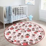 Cute Penguin Pattern Kids Room Washable Round Rug | Homeezone - Image 2