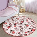 Cute Penguin Pattern Kids Room Washable Round Rug | Homeezone - Image 3