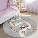 Cute Animals Printed Nursery Room Rug | Homeezone