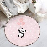 Cute Panda with Balloons Pink Girls' Room Rug | Homeezone - Image 3