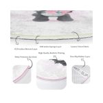 Baby Girl Room Cute Panda Pattern Washable Round Rug | Homeezone - Image 3