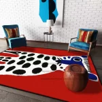 Red Abstract Animal Print Rug, Non-Slip (Multiple Sizes) - Image 4