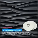 30x30cm Paintable Wallpaper 3D Wave Wall Panels - Image 12