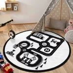 Round Pink Floral Shabby Chic Rug, Non-Slip - Image 7