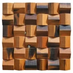 3D Triangle Solid Wood Mosaic Tile Acoustic Diffuser Panel - Image 5