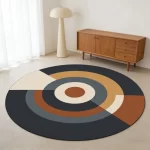 Round Pink Floral Shabby Chic Rug, Non-Slip - Image 4