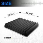 12-Pack High Density Acoustic Foam Panels,  12X12 Inch, Self-Adhesive - Image 4