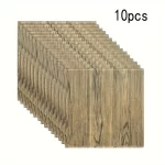 10pcs Wood Grain Wallpaper Panels Peel and Stick Self-Adhesive Foam Panel - Image 8