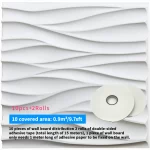 30x30cm Paintable Wallpaper 3D Wave Wall Panels - Image 11