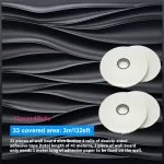 30x30cm Paintable Wallpaper 3D Wave Wall Panels - Image 7