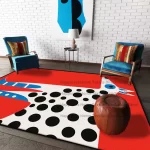 Red Abstract Animal Print Rug, Non-Slip (Multiple Sizes) - Image 7