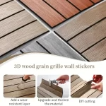 3D Grooved Wood Grain Peel-and-Stick Wall Panels - Image 2