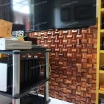 3D Triangle Solid Wood Mosaic Tile Acoustic Diffuser Panel - Image 2