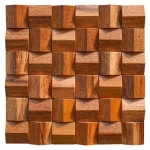 3D Triangle Solid Wood Mosaic Tile Acoustic Diffuser Panel