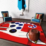 Red Abstract Animal Print Rug, Non-Slip (Multiple Sizes) - Image 9