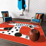 Red Abstract Animal Print Rug, Non-Slip (Multiple Sizes) - Image 2