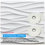 30x30cm Paintable Wallpaper 3D Wave Wall Panels - Image 8