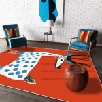 Red Abstract Animal Print Rug, Non-Slip (Multiple Sizes) - Image 10