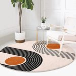 Round Rug, Abstract Circle Carpet, Anti Slip Floor Carpet - Image 4
