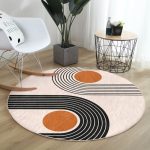 Round Rug, Abstract Circle Carpet, Anti Slip Floor Carpet - Image 2