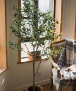 Artificial Silk Faux Olive Tree In Pot - Image 6
