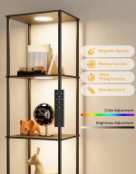 Display Shelf Floor Lamp With RGBW Light And Black Finish