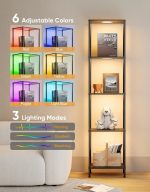 Display Shelf Floor Lamp With RGBW Light And Black Finish - Image 3