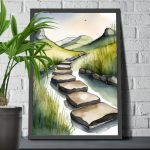 Giclee Poster Art Print - Stepping Stones Nature - Image 3