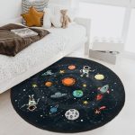 Round Velvet Rug, Non-Slip, Galaxy/Space Print (Multiple Sizes) - Image 4