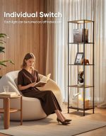 Display Shelf Floor Lamp With RGBW Light And Black Finish - Image 5