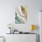 Giclee Poster Art Print, Cream White Green Marbled - Image 4